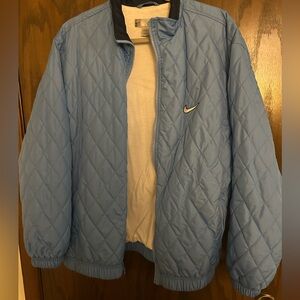 Nike Men's Light Blue Quilted Puffer Jacket